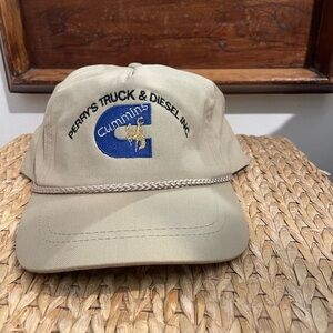 Vintage Style Beige Wyoming Cummins Logo Cap